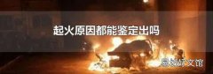起火原因都能鉴定出吗