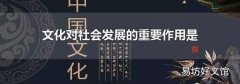 文化对社会发展的重要作用是
