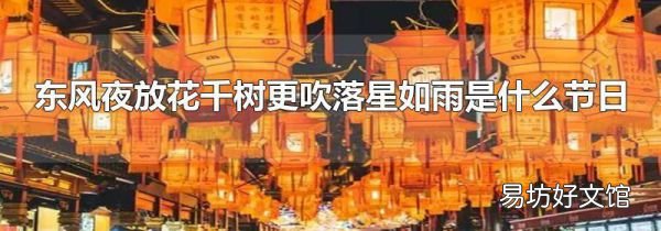 东风夜放花千树更吹落星如雨是什么节日