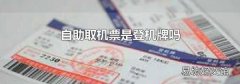 自助取机票是登机牌吗