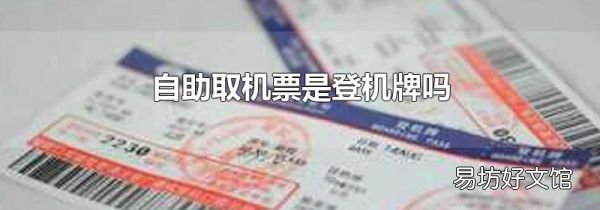 自助取机票是登机牌吗