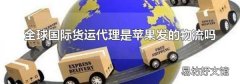全球国际货运代理是苹果发的物流吗