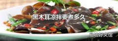 黑木耳凉拌要煮多久