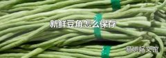 新鲜豆角怎么保存