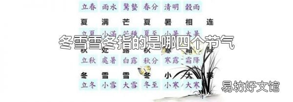冬雪雪冬指的是哪四个节气