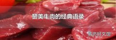 赞美牛肉的经典语录