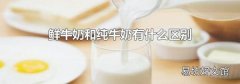鲜牛奶和纯牛奶有什么区别