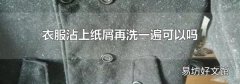 衣服沾上纸屑再洗一遍可以吗