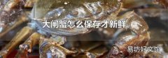 大闸蟹怎么保存才新鲜
