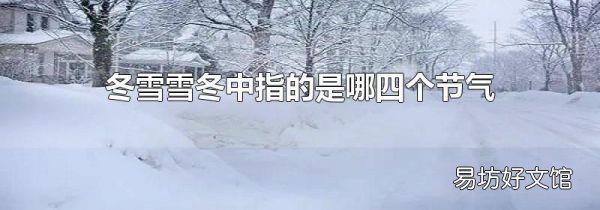 冬雪雪冬中指的是哪四个节气