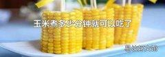 玉米煮多少分钟就可以吃了