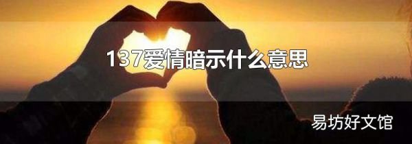 137爱情暗示什么意思