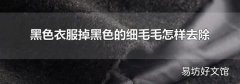 黑色衣服掉黑色的细毛毛怎样去除