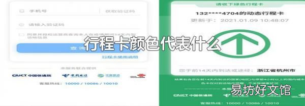 行程卡颜色代表什么