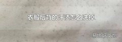 衣服后背的汗渍怎么洗掉