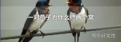 一对燕子为什么修两个窝