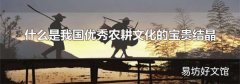 什么是我国优秀农耕文化的宝贵结晶