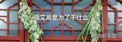 插艾蒿是为了干什么