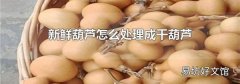 新鲜葫芦怎么处理成干葫芦