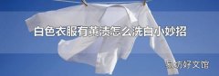 白色衣服有黃漬怎么洗白小妙招