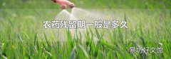 农药残留期一般是多久