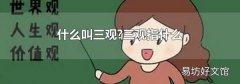 什么叫三观?三观指什么