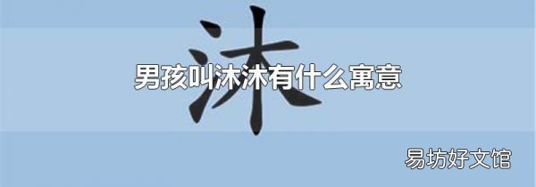 男孩叫沐沐有什么寓意
