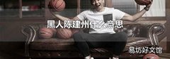 黑人陈建州什么意思