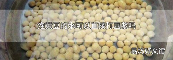 泡黄豆的水可以直接打豆浆吗