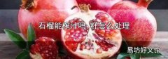 石榴能榨汁吗,籽怎么处理
