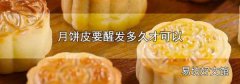 月饼皮要醒发多久才可以