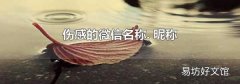 伤感的微信名称. 昵称