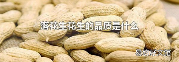 落花生花生的品质是什么