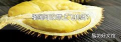 榴莲可以带上飞机吗?