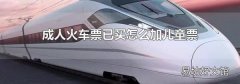 成人火车票已买怎么加儿童票