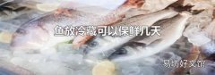 鱼放冷藏可以保鲜几天
