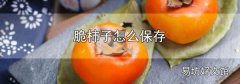 脆柿子怎么保存