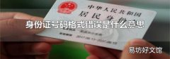 身份证号码格式错误是什么意思