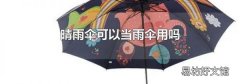 晴雨伞可以当雨伞用吗
