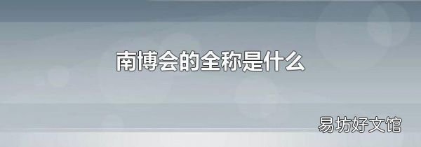 南博會的全稱是什么