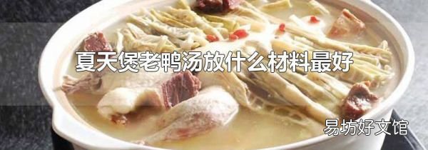 夏天煲老鴨湯放什么材料最好