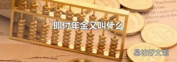 即付年金又叫什么