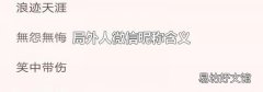 局外人微信昵称含义
