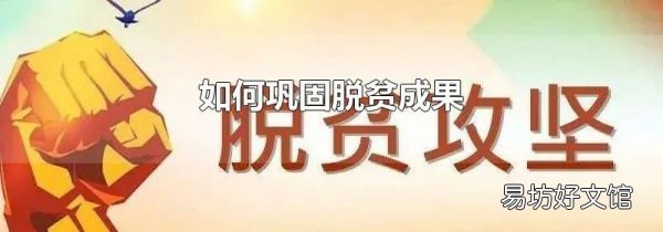 如何巩固脱贫成果